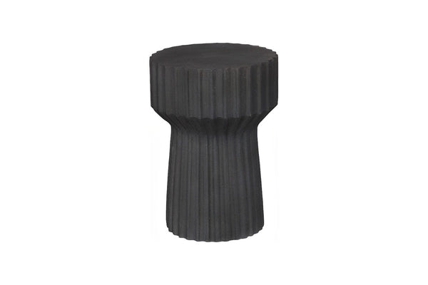 Phillips Collection Vetra Side Table - Sculptural Fluted Design in Durable Composite for Modern Living Spaces & Accents Charcoal Stone PH120307