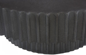Phillips Collection Vetra Coffee Table - Sculptural Elegance with Pleated Design, Durable Resin & Crushed Stone Finish Charcoal Stone PH120494