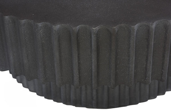 Phillips Collection Vetra Coffee Table - Sculptural Elegance with Pleated Design, Durable Resin & Crushed Stone Finish Charcoal Stone PH120494