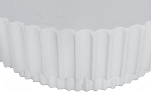 Phillips Collection Vetra Coffee Table - Sculptural Elegance with Pleated Design, Durable Resin & Crushed Stone Finish White Stone PH120495
