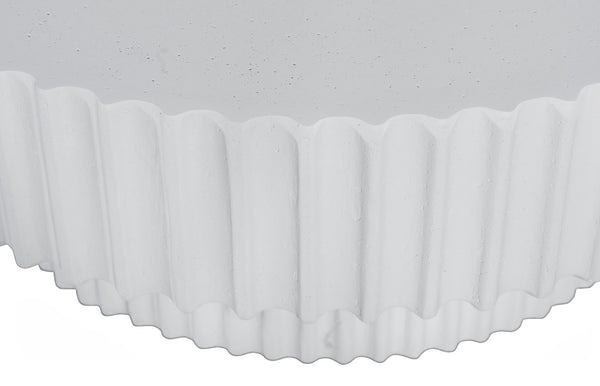 Phillips Collection Vetra Coffee Table - Sculptural Elegance with Pleated Design, Durable Resin & Crushed Stone Finish White Stone PH120495