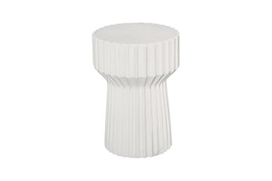 Phillips Collection Vetra Side Table - Sculptural Fluted Design in Durable Composite for Modern Living Spaces & Accents White Stone PH120496