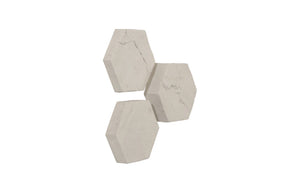 Phillips Collection Hexagon Wall Tiles Set of 3 – Modern Rustic Roman Stone Decor for Stylish Interior Design PH120497
