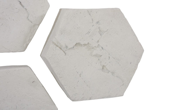 Phillips Collection Hexagon Wall Tiles Set of 3 – Modern Rustic Roman Stone Decor for Stylish Interior Design PH120497