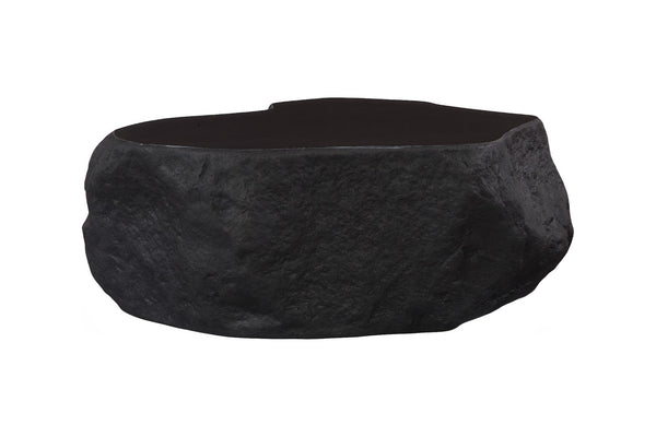 Phillips Collection Quarry Coffee Table - Sculptural Organic Design with Lightweight Durability for Modern Living Spaces Small, Black Glamstone PH120508