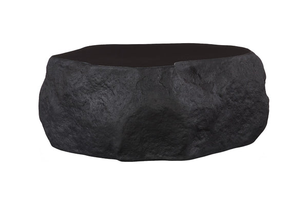 Phillips Collection Quarry Coffee Table - Sculptural Organic Design with Lightweight Durability for Modern Living Spaces Small, Black Glamstone PH120508