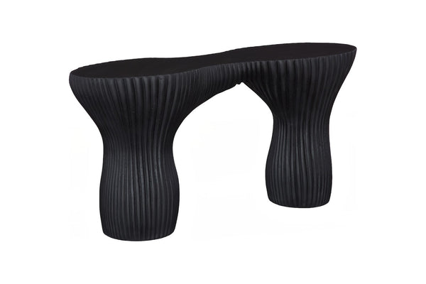 Phillips Collection Cadence Console Table – Sculptural Modern Design with Elegant Flowing Silhouette for Any Space Black Stone PH120509