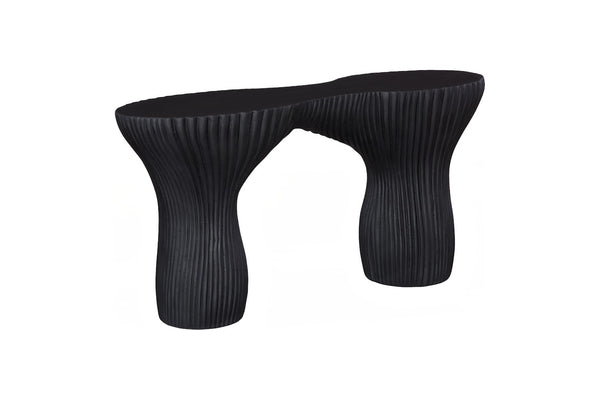 Phillips Collection Cadence Console Table – Sculptural Modern Design with Elegant Flowing Silhouette for Any Space Black Stone PH120509