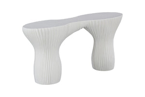 Phillips Collection Cadence Console Table – Sculptural Modern Design with Elegant Flowing Silhouette for Any Space White Stone PH120510