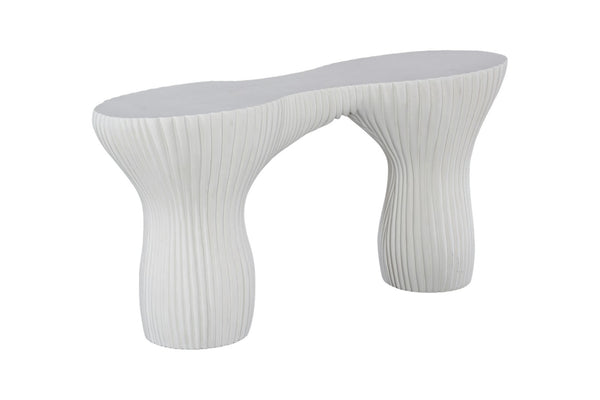Phillips Collection Cadence Console Table – Sculptural Modern Design with Elegant Flowing Silhouette for Any Space White Stone PH120510