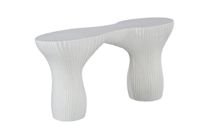 Phillips Collection Cadence Console Table – Sculptural Modern Design with Elegant Flowing Silhouette for Any Space White Stone PH120510