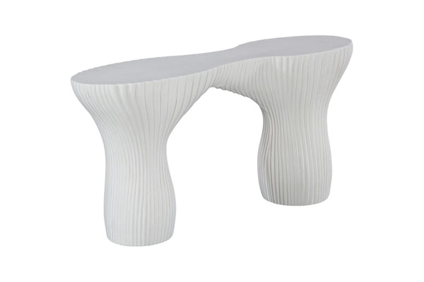 Phillips Collection Cadence Console Table – Sculptural Modern Design with Elegant Flowing Silhouette for Any Space White Stone PH120510