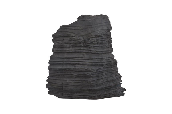 Phillips Collection Stratified Sedimentary Texture Wall Art Large Scale Sculptural Geological Decor Piece Charcoal Stone PH120544