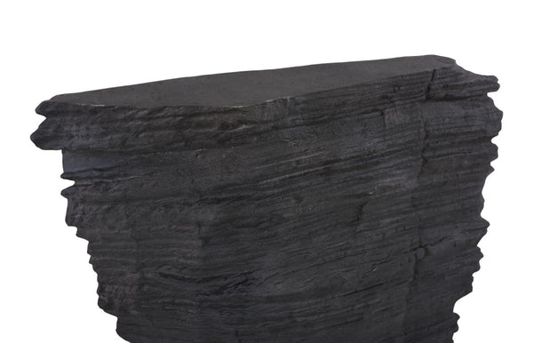 Phillips Collection Stratified Sedimentary Texture Wall Art Large Scale Sculptural Geological Decor Piece Charcoal Stone PH120544