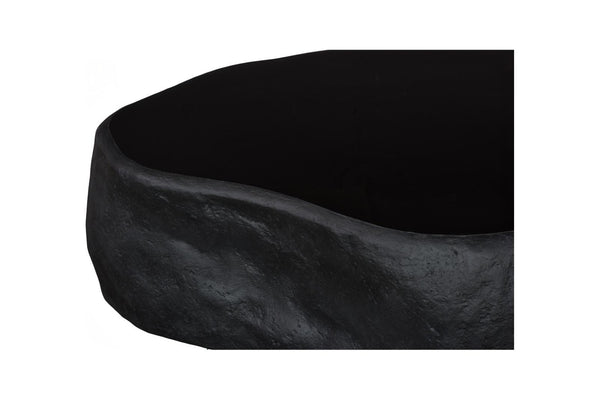 Phillips Collection Quarry Stone Cast Coffee Table Glossy Black Finish Large Living Room Centerpiece PH120549