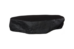 Phillips Collection Quarry Stone Cast Coffee Table Glossy Black Finish Large Living Room Centerpiece PH120549