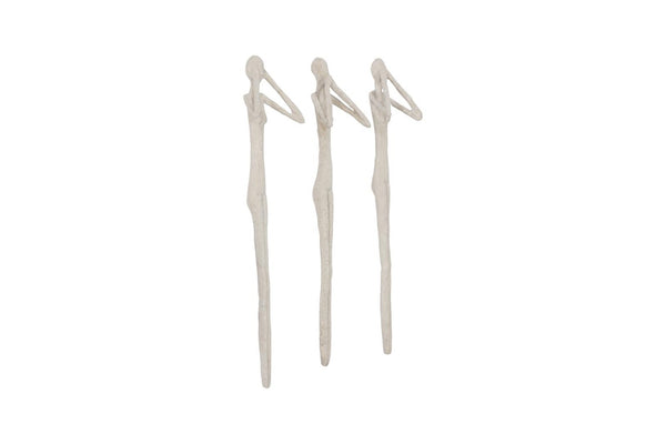 Phillips Collection See, See Speak Hear No Evil Trio Sculptural Wall Art Roman Stone Finish Vertical Set PH120552