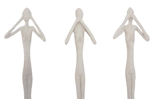 Phillips Collection See, See Speak Hear No Evil Trio Sculptural Wall Art Roman Stone Finish Vertical Set PH120552