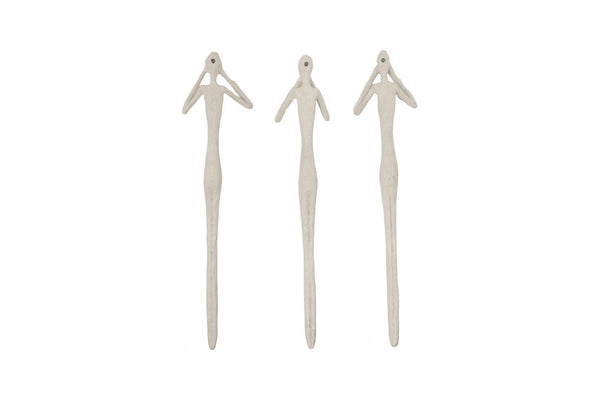 Phillips Collection See, See Speak Hear No Evil Trio Sculptural Wall Art Roman Stone Finish Vertical Set PH120552