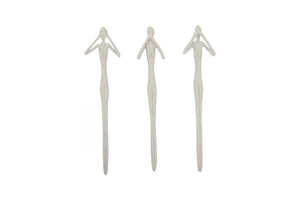 Phillips Collection See, See Speak Hear No Evil Trio Sculptural Wall Art Roman Stone Finish Vertical Set PH120552