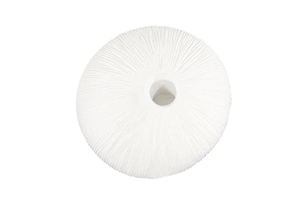 Phillips Collection Vasti Ribbed Resin Decorative Vase Sculptural Off White Accent for Console or Shelf Low PH120761