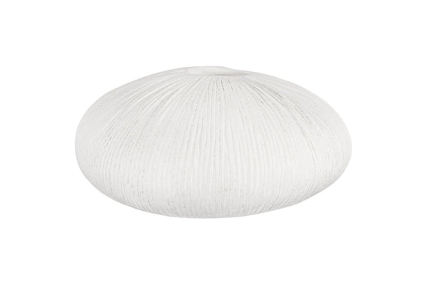 Phillips Collection Vasti Ribbed Resin Decorative Vase Sculptural Off White Accent for Console or Shelf Low PH120761