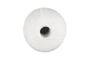 Phillips Collection Vasti Ribbed Resin Decorative Vase Sculptural Off White Accent for Console or Shelf SM PH120762