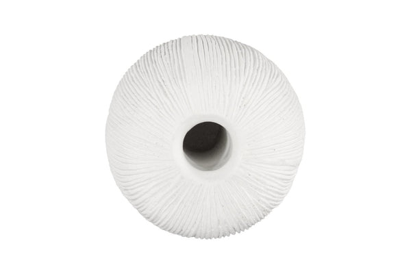 Phillips Collection Vasti Ribbed Resin Decorative Vase Sculptural Off White Accent for Console or Shelf SM PH120762