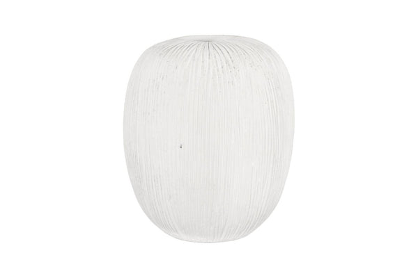 Phillips Collection Vasti Ribbed Resin Decorative Vase Sculptural Off White Accent for Console or Shelf SM PH120762