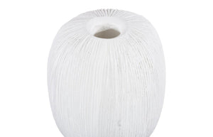 Phillips Collection Vasti Ribbed Resin Decorative Vase Sculptural Off White Accent for Console or Shelf SM PH120762