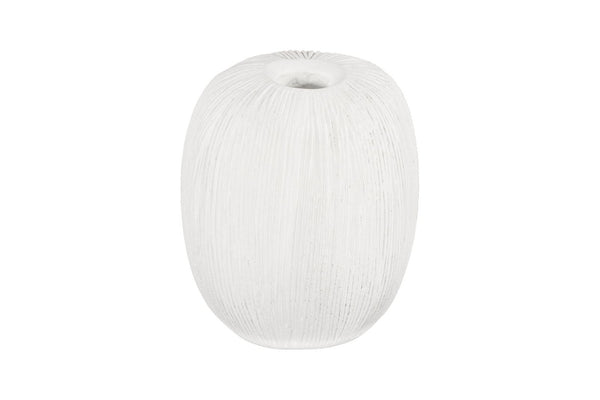 Phillips Collection Vasti Ribbed Resin Decorative Vase Sculptural Off White Accent for Console or Shelf SM PH120762