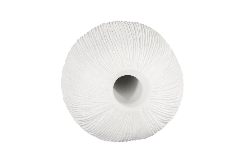 Phillips Collection Vasti Ribbed Resin Decorative Vase Sculptural Off White Accent for Console or Shelf LG PH120763