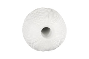 Phillips Collection Vasti Ribbed Resin Decorative Vase Sculptural Off White Accent for Console or Shelf LG PH120763