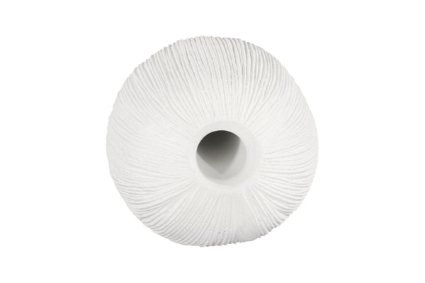 Phillips Collection Vasti Ribbed Resin Decorative Vase Sculptural Off White Accent for Console or Shelf LG PH120763