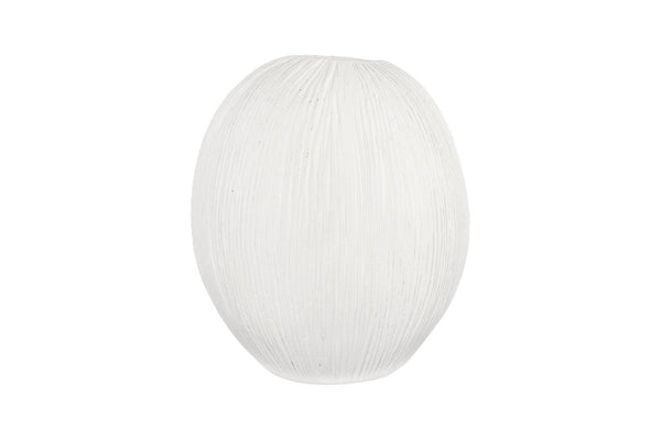 Phillips Collection Vasti Ribbed Resin Decorative Vase Sculptural Off White Accent for Console or Shelf LG PH120763