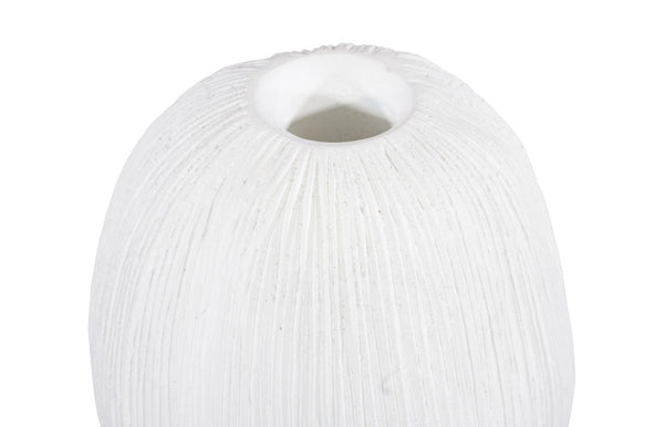 Phillips Collection Vasti Ribbed Resin Decorative Vase Sculptural Off White Accent for Console or Shelf LG PH120763