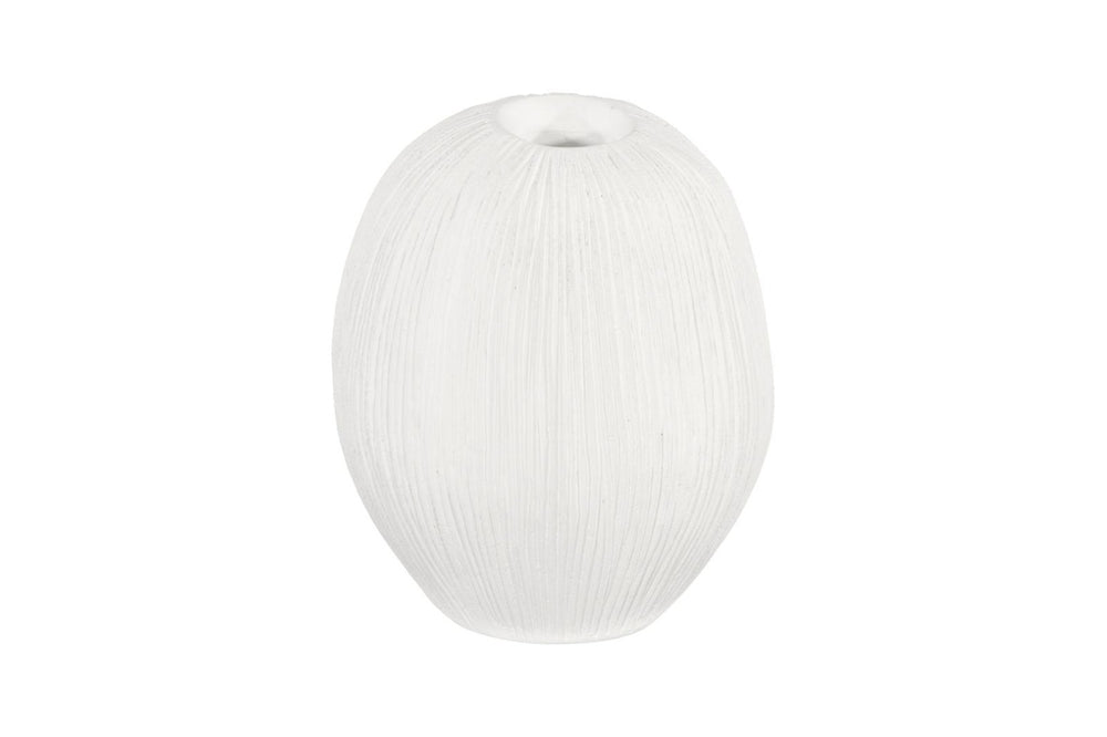 Phillips Collection Vasti Ribbed Resin Decorative Vase Sculptural Off White Accent for Console or Shelf LG PH120763