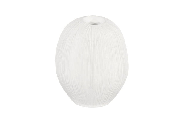 Phillips Collection Vasti Ribbed Resin Decorative Vase Sculptural Off White Accent for Console or Shelf LG PH120763