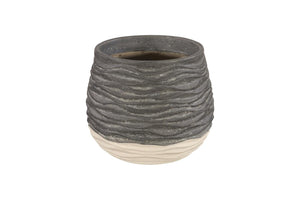 Phillips Collection Wavy Ceramic Sculpture Vase with Dual Tone Finish and Relief Texture for Modern Decor SM PH120769