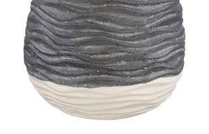 Phillips Collection Wavy Ceramic Sculpture Vase with Dual Tone Finish and Relief Texture for Modern Decor SM PH120769