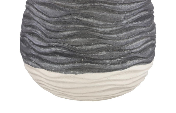 Phillips Collection Wavy Ceramic Sculpture Vase with Dual Tone Finish and Relief Texture for Modern Decor SM PH120769