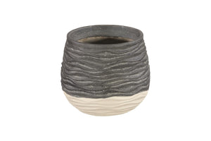 Phillips Collection Wavy Ceramic Sculpture Vase with Dual Tone Finish and Relief Texture for Modern Decor SM PH120769