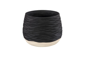 Phillips Collection Wavy Ceramic Sculpture Vase with Dual Tone Finish and Relief Texture for Modern Decor LG PH120771
