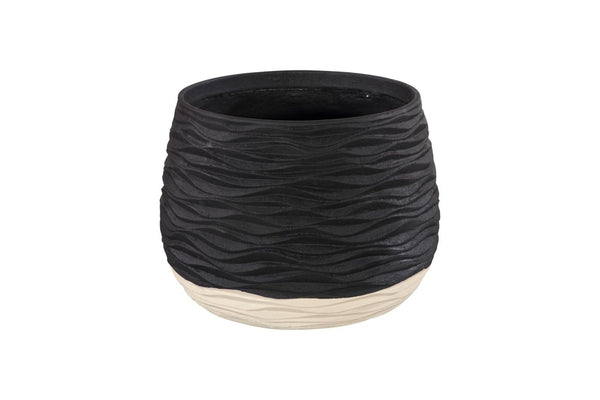 Phillips Collection Wavy Ceramic Sculpture Vase with Dual Tone Finish and Relief Texture for Modern Decor LG PH120771