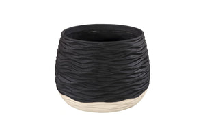Phillips Collection Wavy Ceramic Sculpture Vase with Dual Tone Finish and Relief Texture for Modern Decor LG PH120771