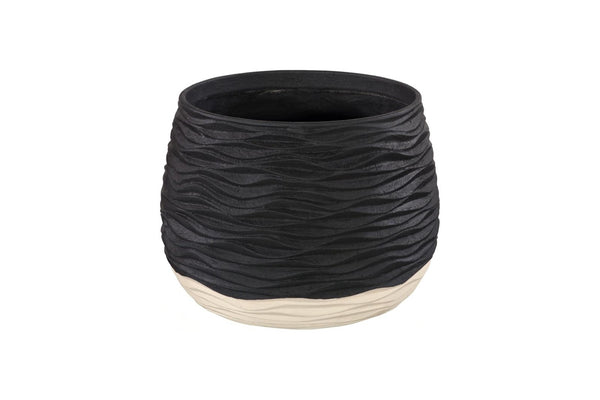 Phillips Collection Wavy Ceramic Sculpture Vase with Dual Tone Finish and Relief Texture for Modern Decor LG PH120771