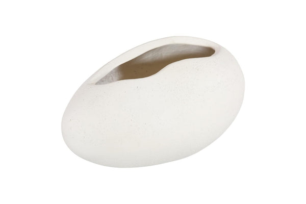 Phillips Collection Egg Form Sculptural Vase with Matte Stone Cast Finish for Modern Organic Interiors Small PH120772