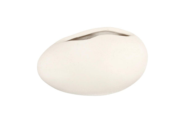 Phillips Collection Egg Form Sculptural Vase with Matte Stone Cast Finish for Modern Organic Interiors Small PH120772