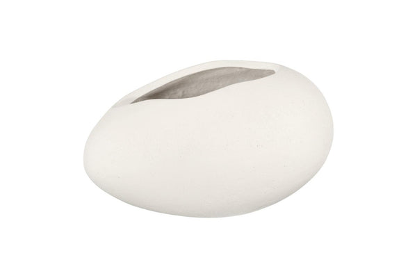 Phillips Collection Egg Form Sculptural Vase with Matte Stone Cast Finish for Modern Organic Interiors Large PH120773