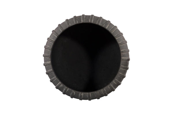 Phillips Collection Vertical Fluted Resin Vase with Stone Matte Finish for Modern Minimalist Decor PH120784